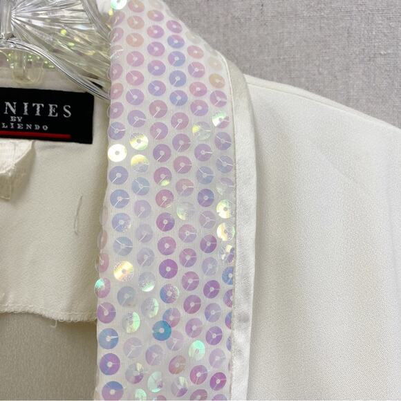 Vintage 90s JR Nites crepe evening/formal sequin romper/blazer set small-medium - Picture 12 of 14